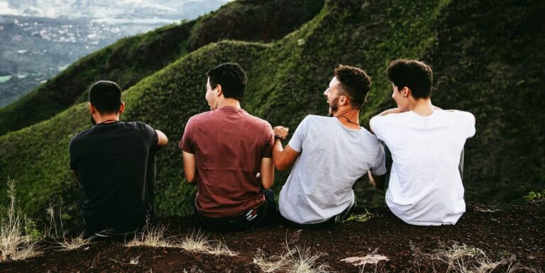 young men on mountain