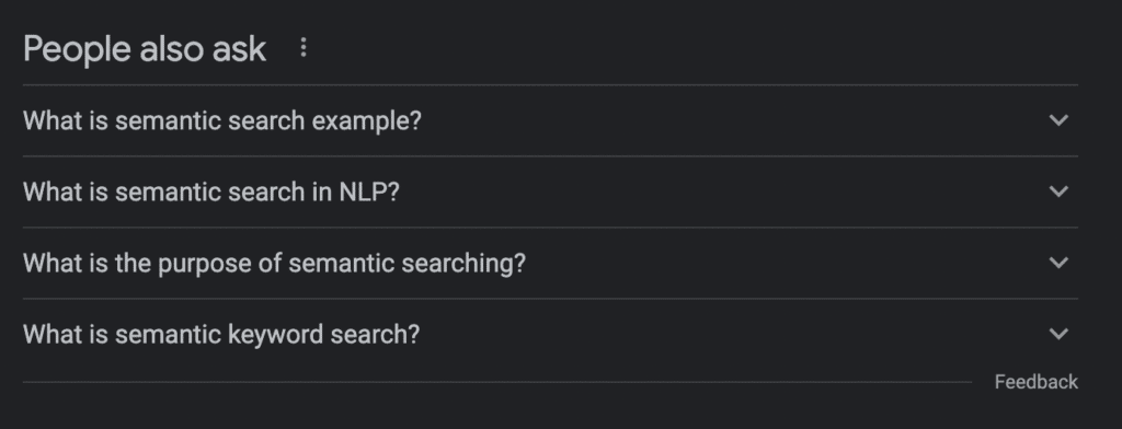Semantic Search People Also Ask