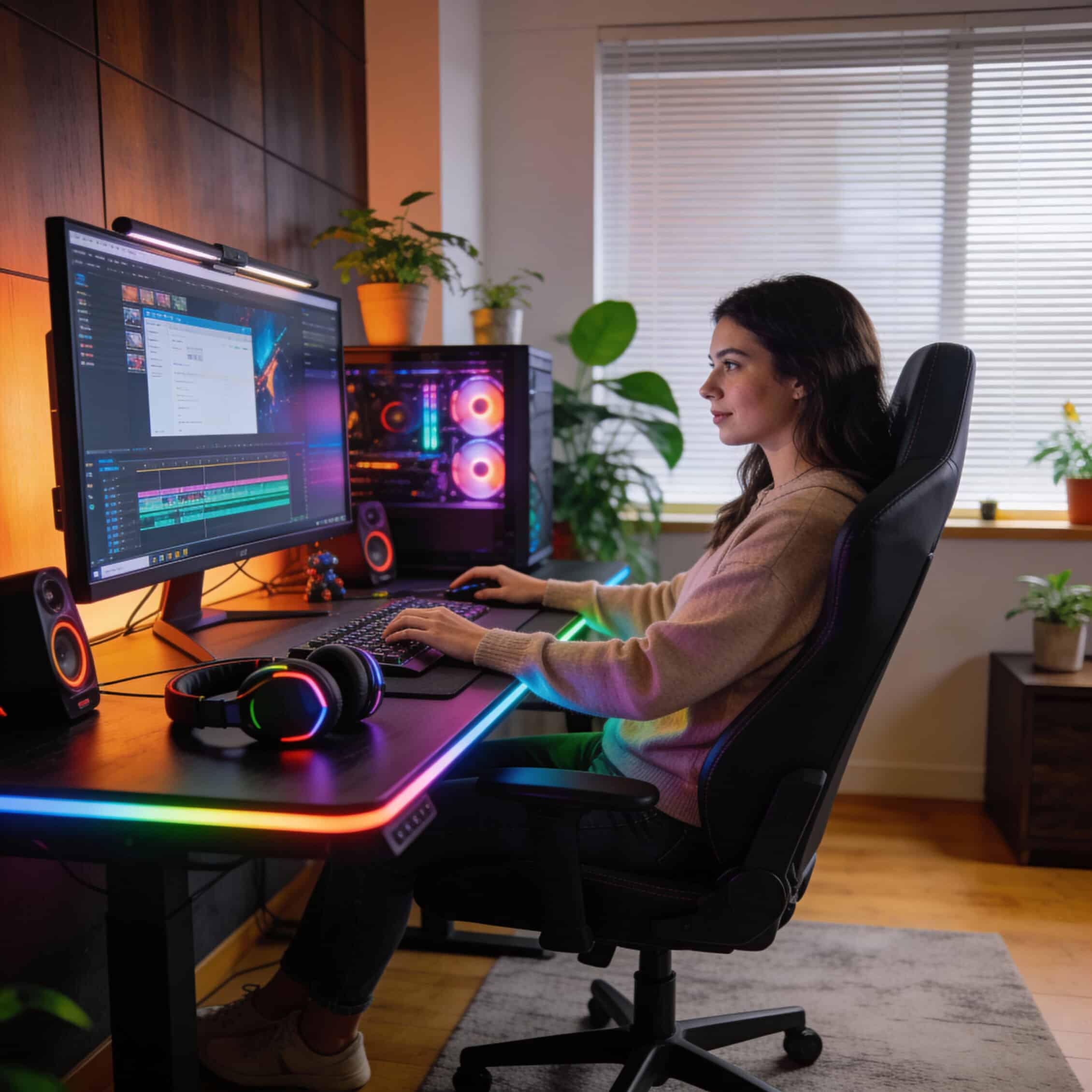 woman working at a technical workstation